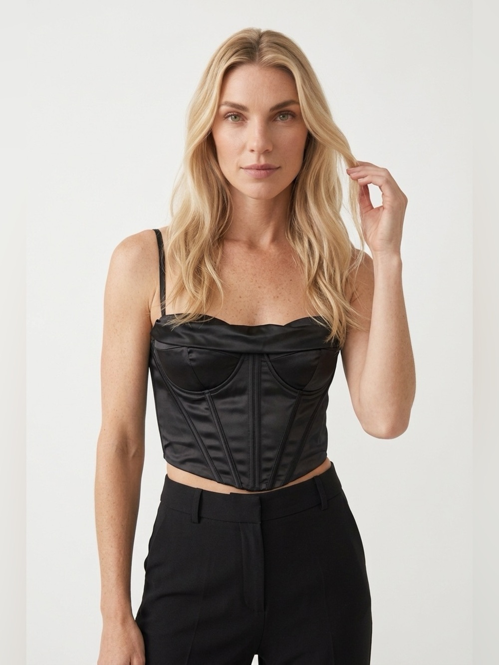 Satiny stretch bustier